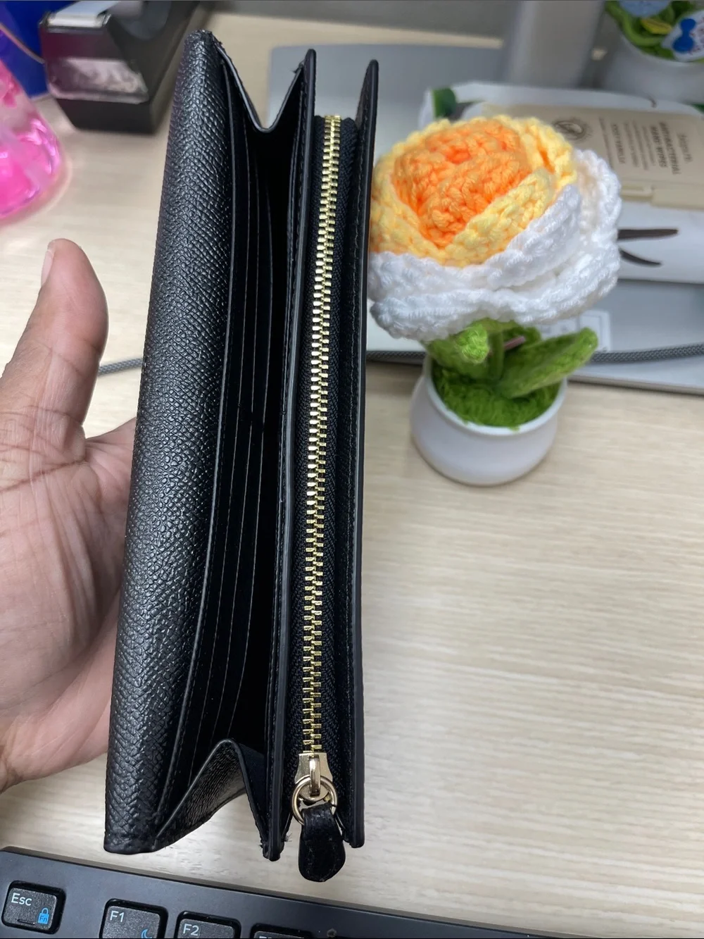 Coach Crossgrain Women’s Leather Slim Envelope Wallet Black NWOT